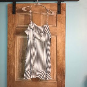 Blue and white stripped dress